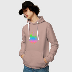 Толстовка-худи хлопковая мужская Stray: Gradient, цвет: пыльно-розовый — фото 2