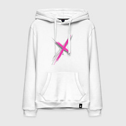 Толстовка-худи хлопковая мужская Коллекция Get inspired! Pink cross Абстракция P-cr, цвет: белый