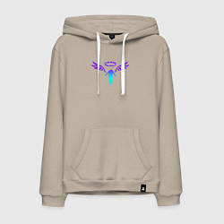 Толстовка-худи хлопковая мужская WALHALLA TEAM NEON LOGO ТОКИЙСКИЕ МСТИТЕЛИ, цвет: миндальный