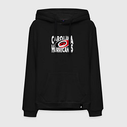 Толстовка-худи хлопковая мужская Каролина Харрикейнз, Carolina Hurricanes, цвет: черный