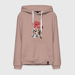 Толстовка-худи хлопковая мужская Fallout Nuka Cola Furry Poster, цвет: пыльно-розовый