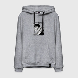 Толстовка-худи хлопковая мужская Ван-Пис, Луффи Luffy, цвет: меланж