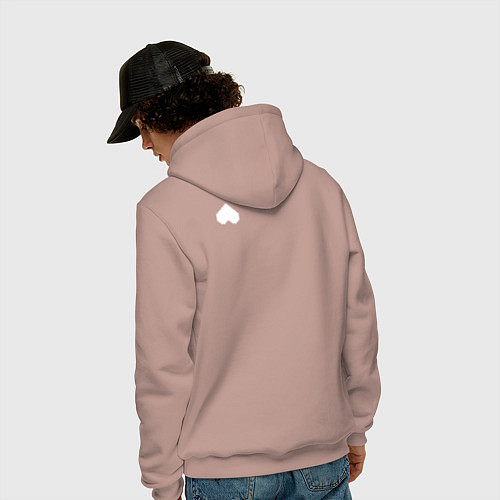 Мужская толстовка-худи Душа Монстра / Пыльно-розовый – фото 4