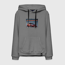 Толстовка-худи хлопковая мужская Mazda Motorsports Development, цвет: серый