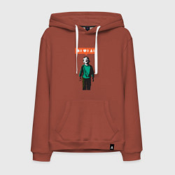 Толстовка-худи хлопковая мужская Граффити соцсети лайки, цвет: кирпичный