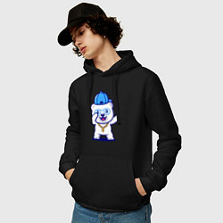 Толстовка-худи хлопковая мужская Cool panda Dab, цвет: черный — фото 2