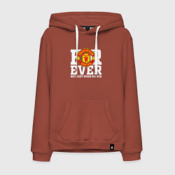 Толстовка-худи хлопковая мужская Manchester United FOREVER NOT JUST WHEN WE WIN, цвет: кирпичный
