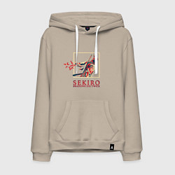 Толстовка-худи хлопковая мужская Sekiro Однорукий волк, цвет: миндальный