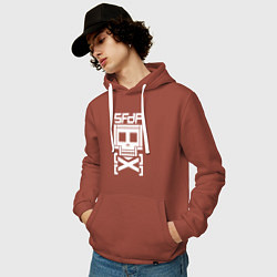 Толстовка-худи хлопковая мужская 5FDP AfterLife logo, цвет: кирпичный — фото 2