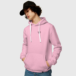 Толстовка-худи хлопковая мужская Noize mc нойз мс logo, цвет: светло-розовый — фото 2