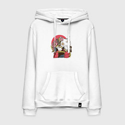 Мужская толстовка-худи Котик Самурай Samurai Cat Japanese art