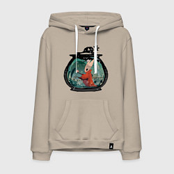 Толстовка-худи хлопковая мужская Хорнет и ткачи, цвет: миндальный