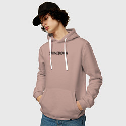 Толстовка-худи хлопковая мужская Shinedown лого, цвет: пыльно-розовый — фото 2