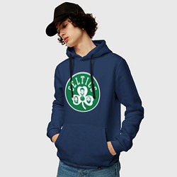 Толстовка-худи хлопковая мужская Team Celtics, цвет: тёмно-синий — фото 2
