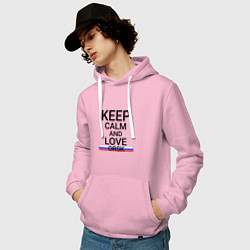 Толстовка-худи хлопковая мужская Keep calm Orsk Орск, цвет: светло-розовый — фото 2