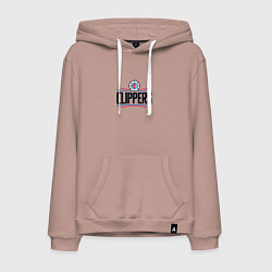 Толстовка-худи хлопковая мужская Лос-Анджелес Клипперс NBA, цвет: пыльно-розовый