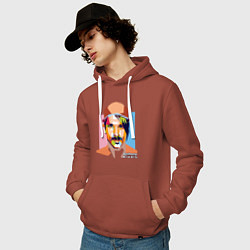 Толстовка-худи хлопковая мужская Anthony Kiedis, цвет: кирпичный — фото 2