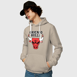 Толстовка-худи хлопковая мужская Chicago Bulls, цвет: миндальный — фото 2