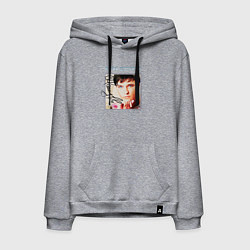 Толстовка-худи хлопковая мужская Юрий Шатунов в юности, цвет: меланж