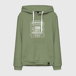 Толстовка-худи хлопковая мужская Винтаж 1988 года, выдержанный до совершенства, цвет: авокадо