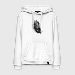 Толстовка-худи хлопковая мужская Оффроад акварель, цвет: белый