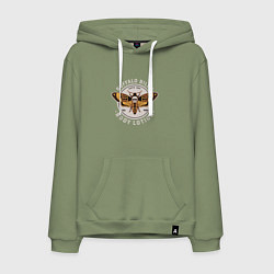 Толстовка-худи хлопковая мужская Buffalo bill, цвет: авокадо