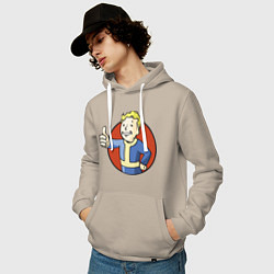 Толстовка-худи хлопковая мужская Vault boy like, цвет: миндальный — фото 2