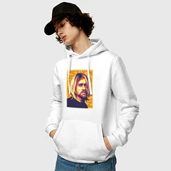 Толстовка-худи хлопковая мужская Nirvana - Cobain, цвет: белый — фото 2