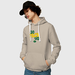 Толстовка-худи хлопковая мужская GO Pack GO! ВПЕРЕД! американский футбол, цвет: миндальный — фото 2