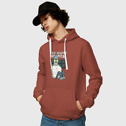 Толстовка-худи хлопковая мужская Bender - hospital, цвет: кирпичный — фото 2