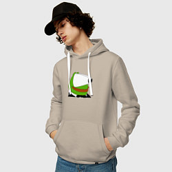 Толстовка-худи хлопковая мужская Booba Pepe, цвет: миндальный — фото 2
