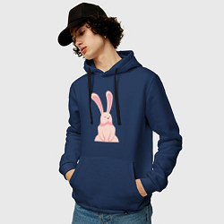 Толстовка-худи хлопковая мужская Pink Bunny, цвет: тёмно-синий — фото 2