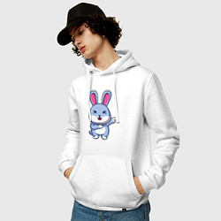 Толстовка-худи хлопковая мужская Bunny Dab, цвет: белый — фото 2