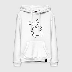 Толстовка-худи хлопковая мужская Happy Bunny, цвет: белый