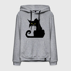 Толстовка-худи хлопковая мужская Black cat, цвет: меланж