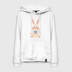 Толстовка-худи хлопковая мужская Good bunny, цвет: белый