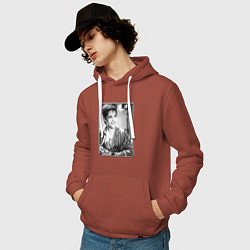 Толстовка-худи хлопковая мужская Юрий Шатунов - портрет с автографом, цвет: кирпичный — фото 2