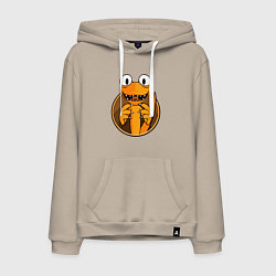 Толстовка-худи хлопковая мужская Радужные друзья: Оранжевый, цвет: миндальный