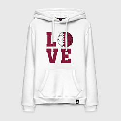 Толстовка-худи хлопковая мужская Love Qatar, цвет: белый