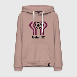 Толстовка-худи хлопковая мужская Qatar - 22, цвет: пыльно-розовый
