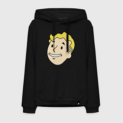 Толстовка-худи хлопковая мужская Vault boy head, цвет: черный