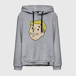 Толстовка-худи хлопковая мужская Vault boy head, цвет: меланж