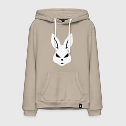 Толстовка-худи хлопковая мужская Evil bunny head, цвет: миндальный