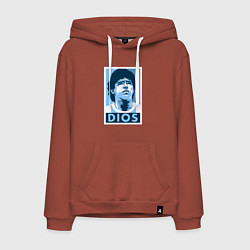 Толстовка-худи хлопковая мужская Dios Maradona, цвет: кирпичный
