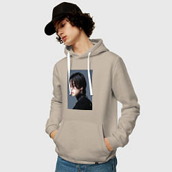 Толстовка-худи хлопковая мужская Dark side Jimin, цвет: миндальный — фото 2