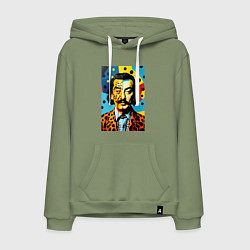 Толстовка-худи хлопковая мужская Salvador Dali : Pop Art, цвет: авокадо