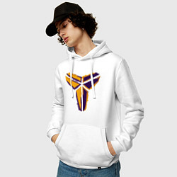 Толстовка-худи хлопковая мужская Kobe logo, цвет: белый — фото 2