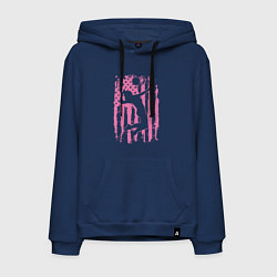Толстовка-худи хлопковая мужская Pink USA volleyball, цвет: тёмно-синий