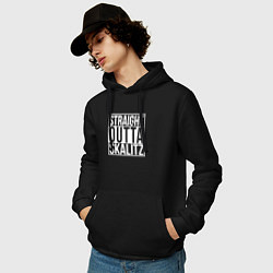 Толстовка-худи хлопковая мужская Straight outta Skalitz, цвет: черный — фото 2