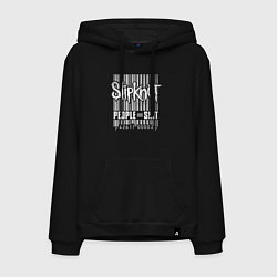 Толстовка-худи хлопковая мужская Slipknot bar code, цвет: черный